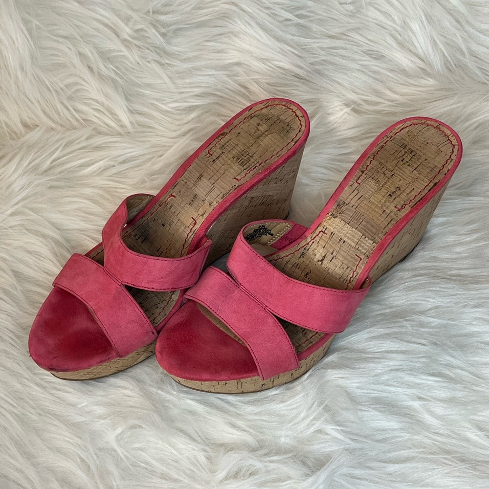 Women's Nine West Salmon Wedge Sandals sz 9